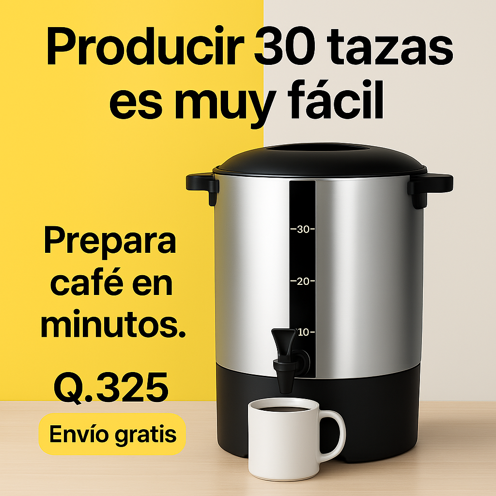 Cafetera para 30 tazas (para oficina o negocios)