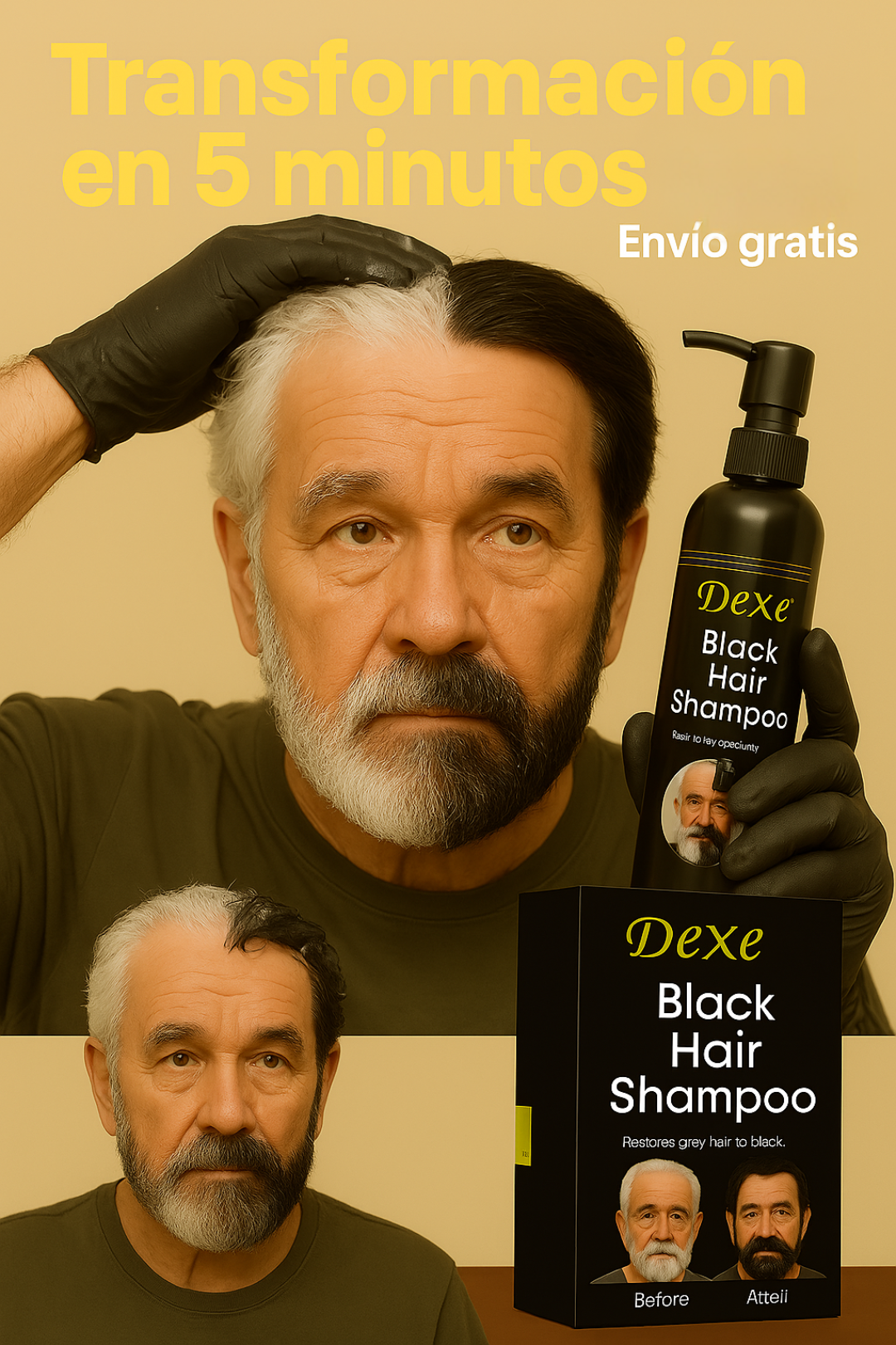 Shampoo Cubre Canas Negro 400 ml
