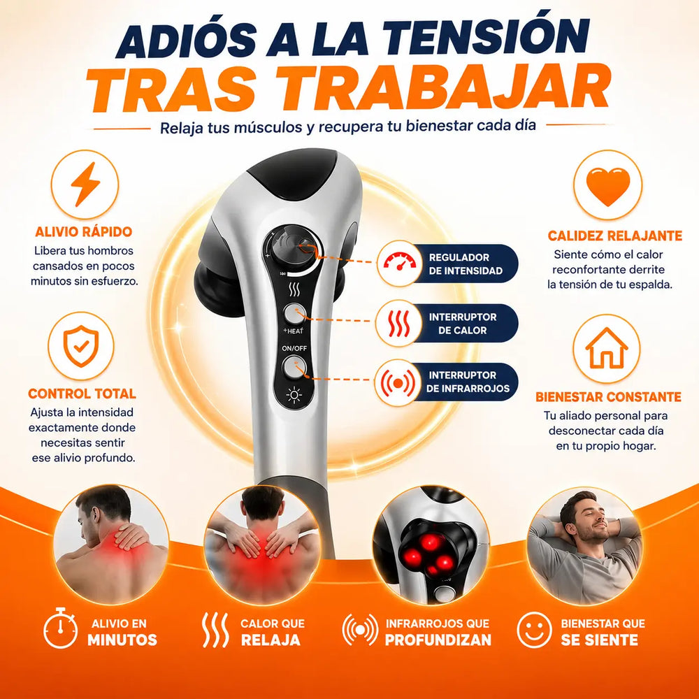 Masajeador corporal de mano con calor