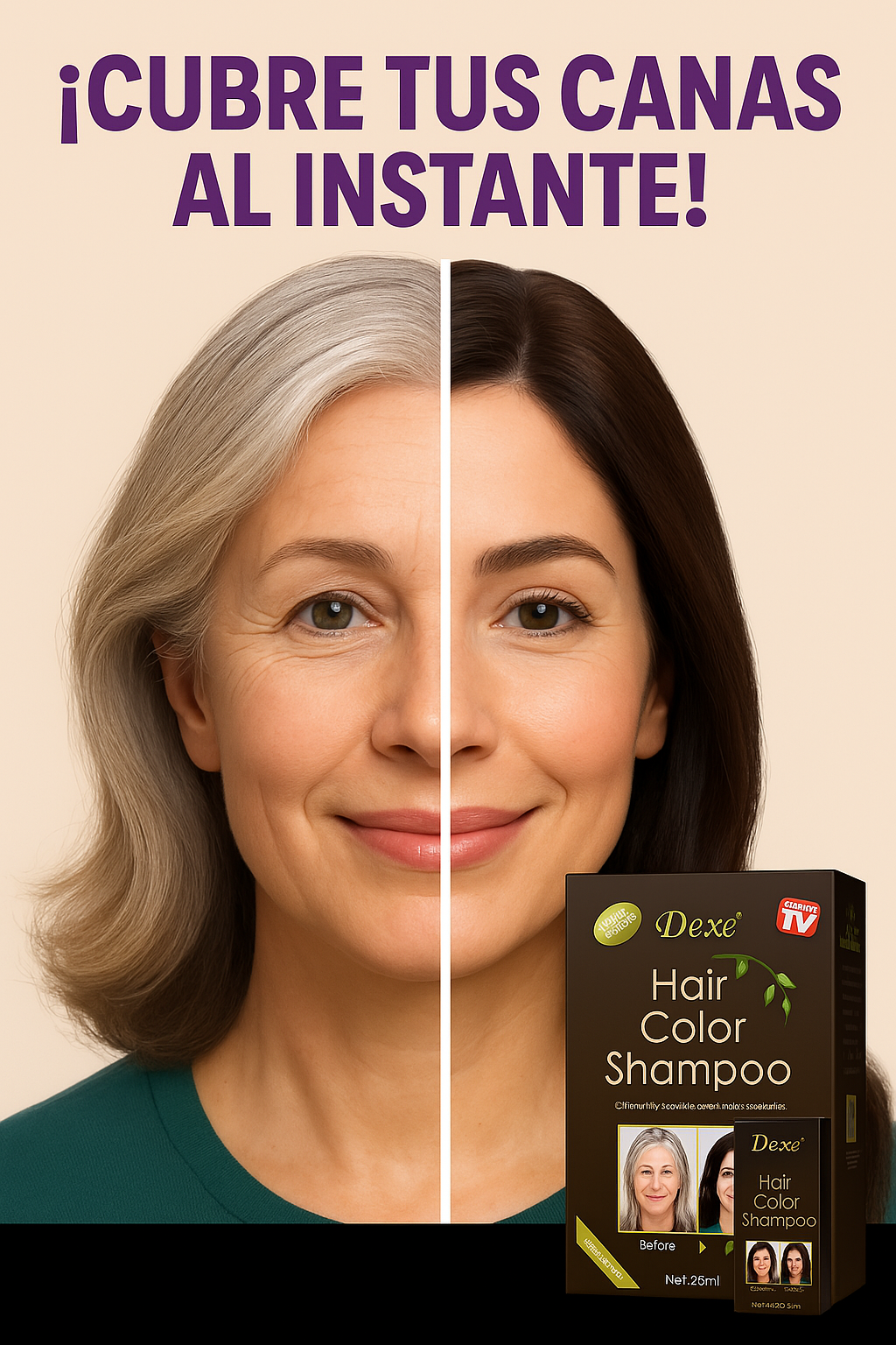 Shampoo Cubre Canas Castaño 250 ml.